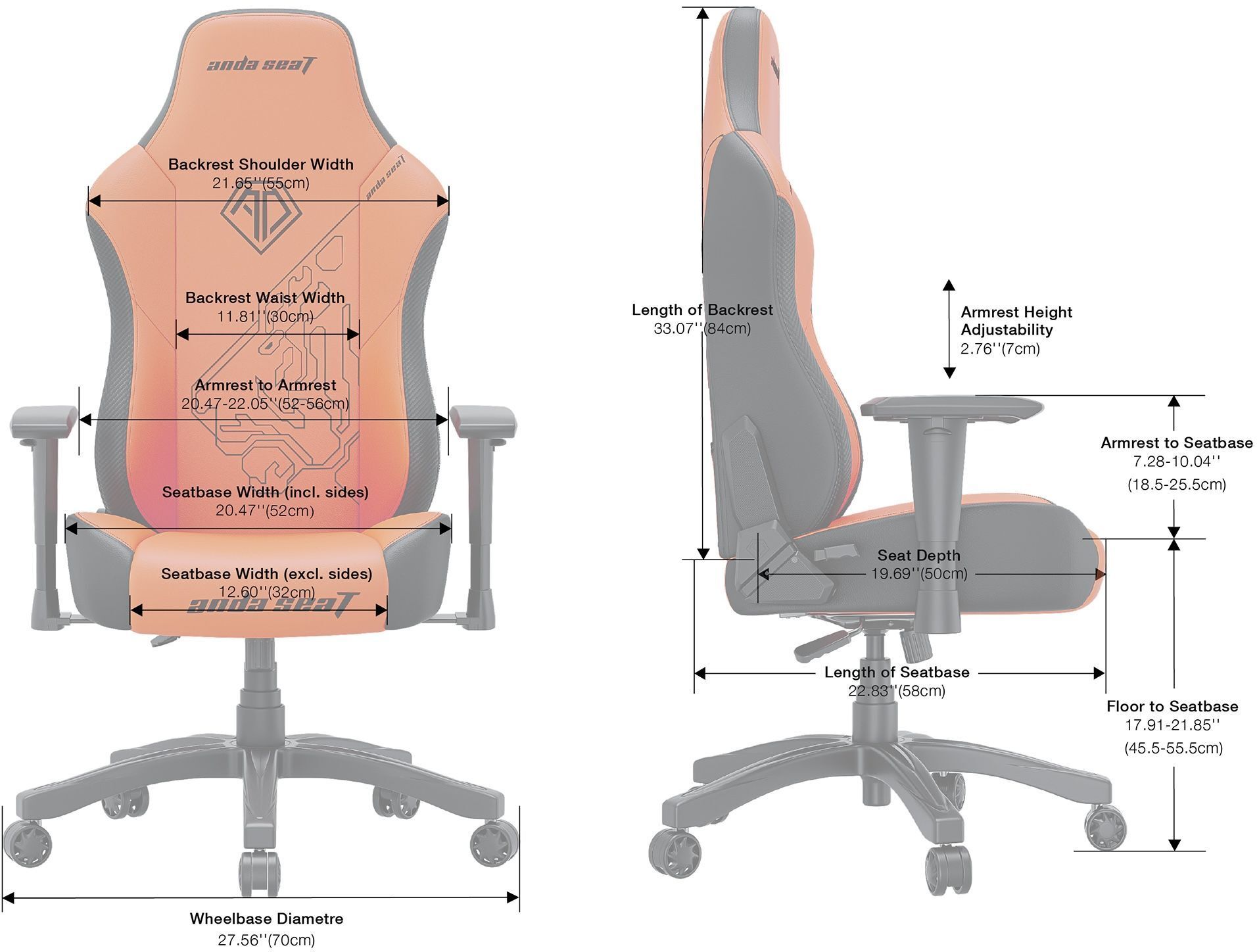 Кресло игровое Anda Seat Phantom Tiger Edition Orange Size L фото19