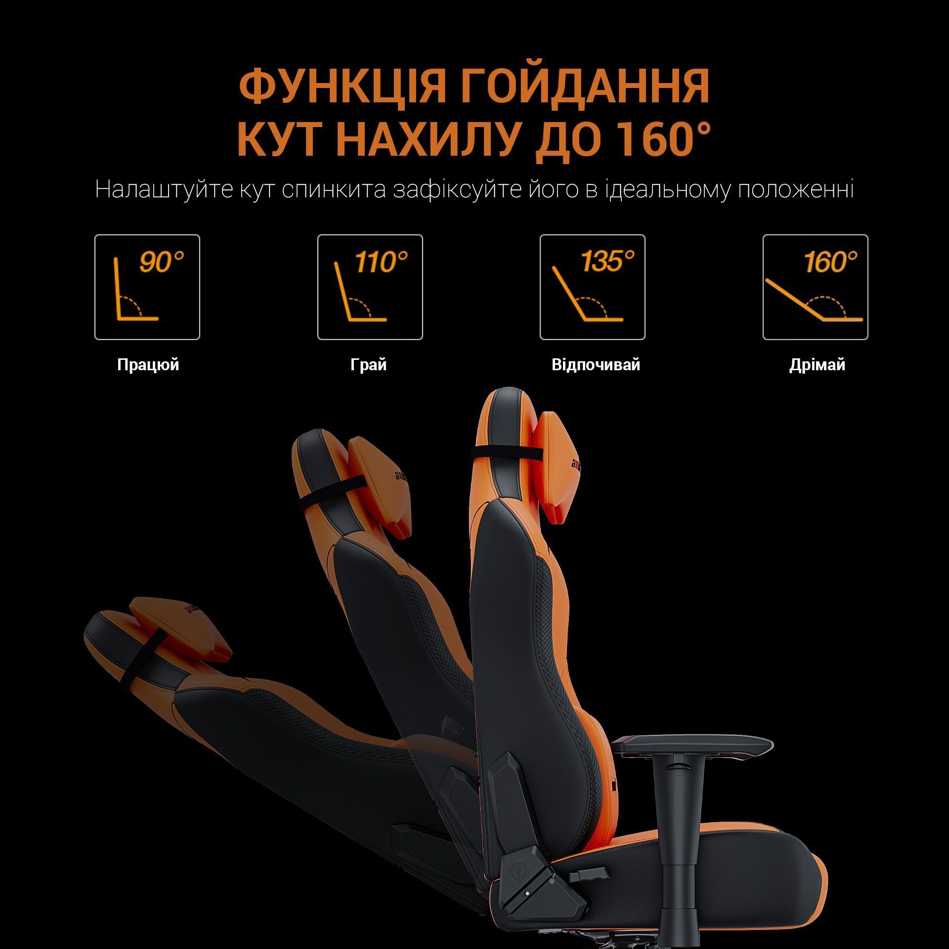 Кресло игровое Anda Seat Phantom Tiger Edition Orange Size L фото16