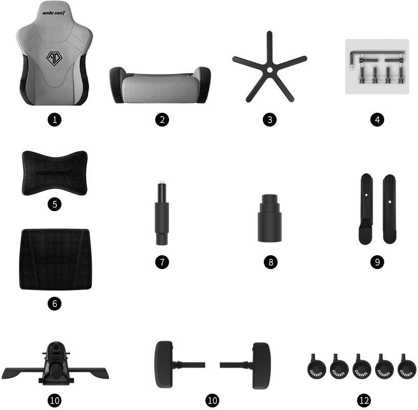 Крісло ігрове Anda Seat T-Pro 2 Grey/Black Size XL фото