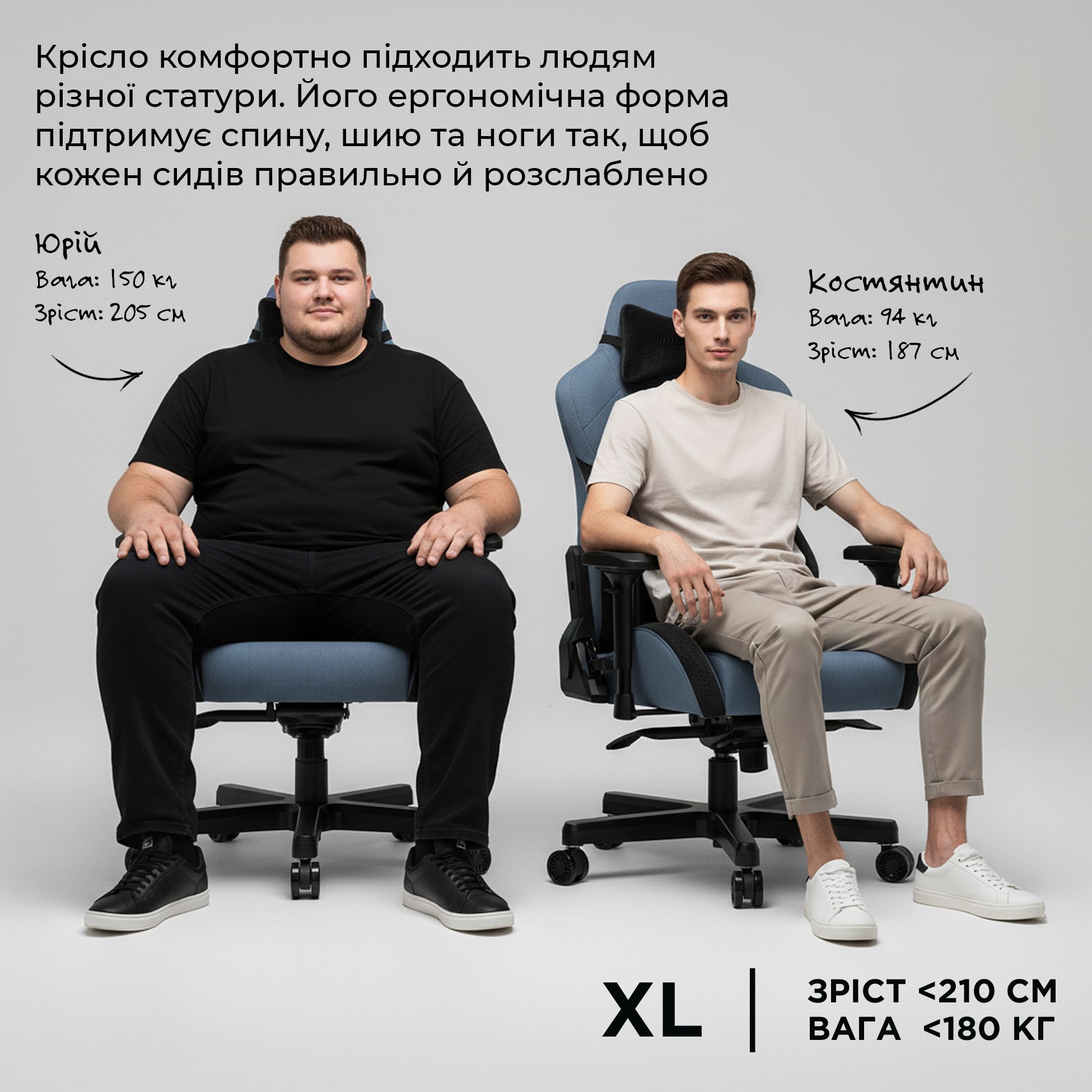 Крісло ігрове Anda Seat T-Pro 2 Grey/Black Size XL фото