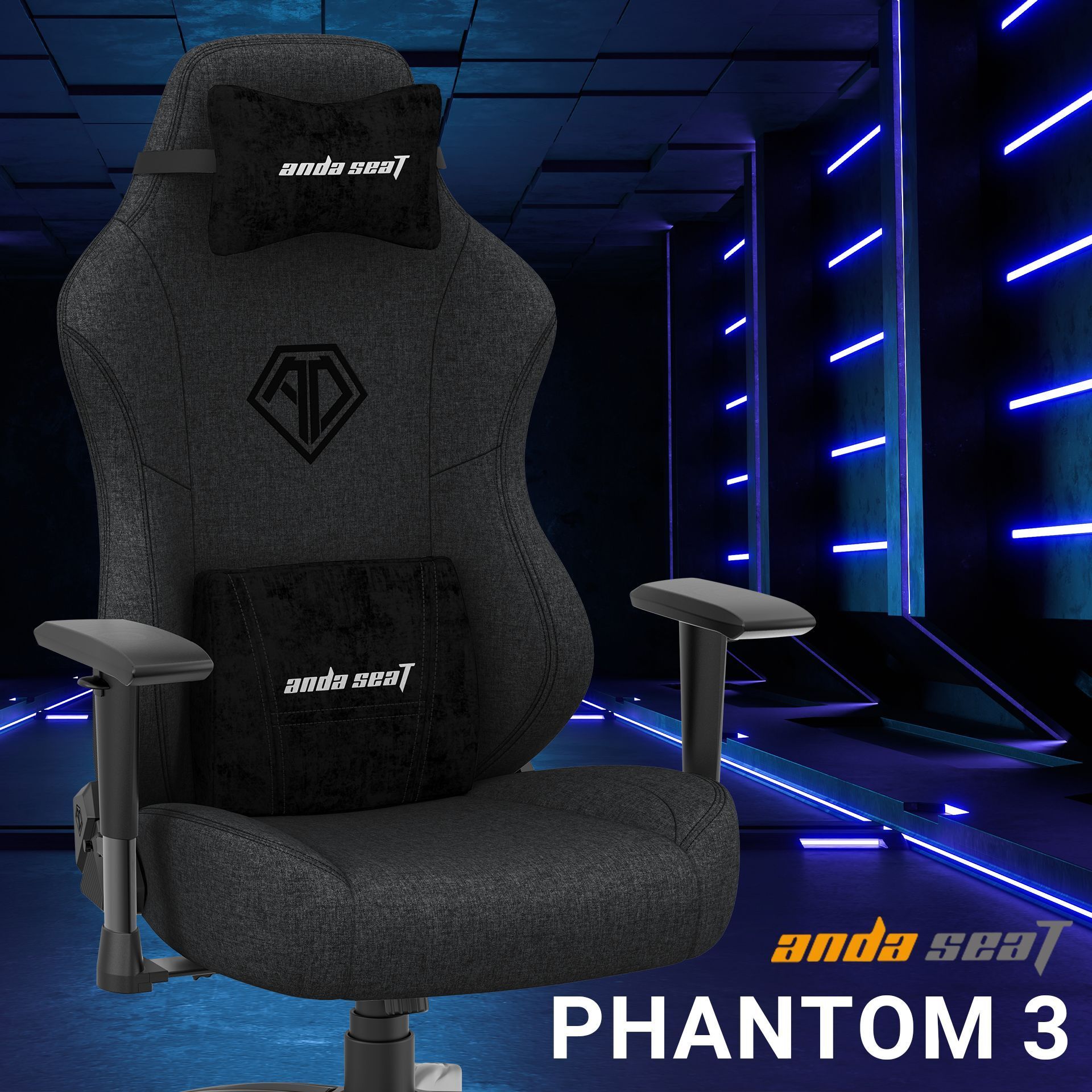 Кресло игровое Anda Seat Phantom 3 Dark Grey Fabric Size L фото8
