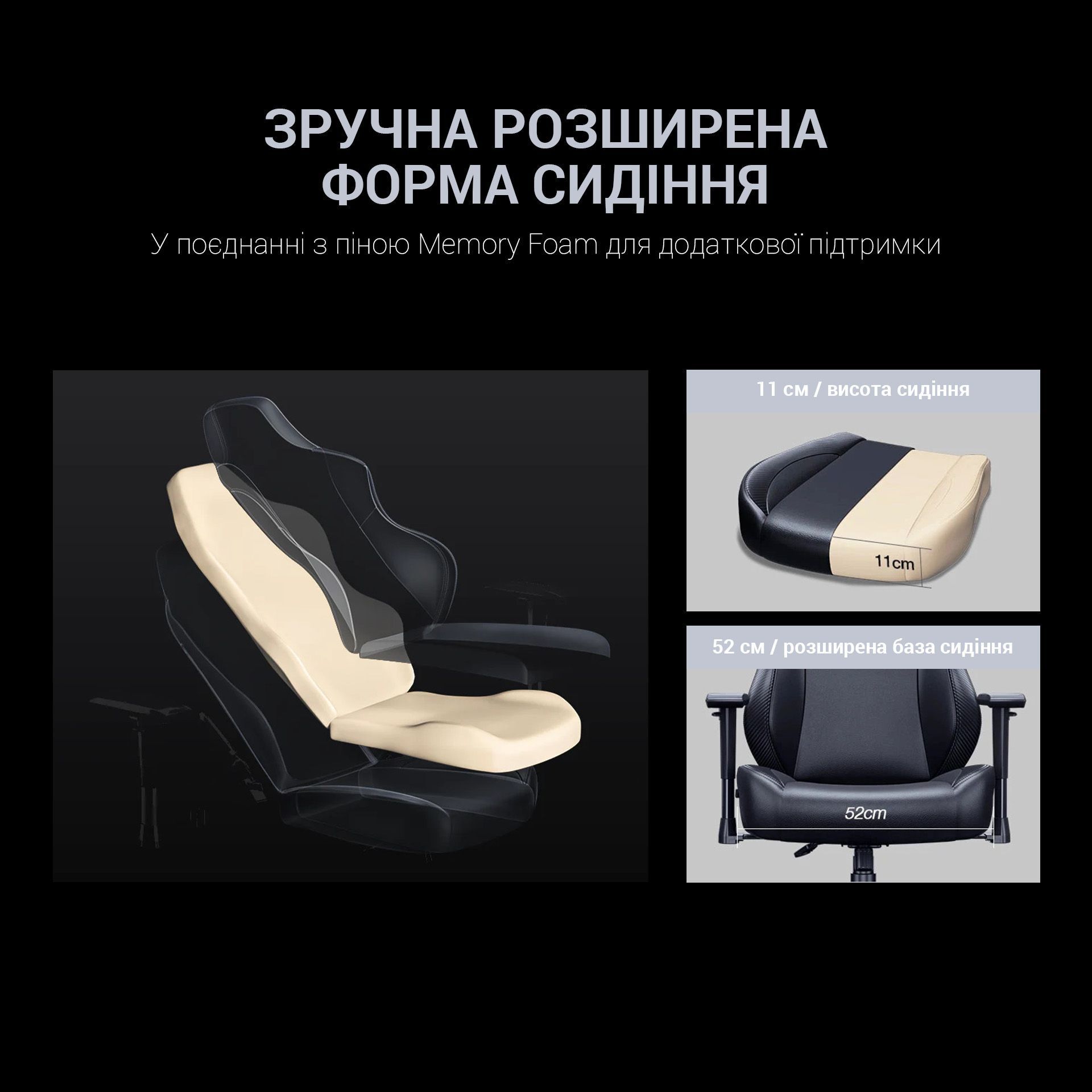 Крісло ігрове Anda Seat Luna Fabric Grey Size L фото18
