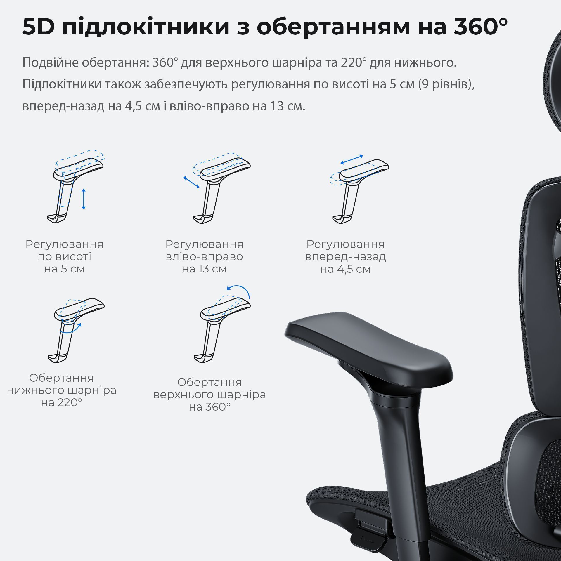 Крісло ігрове Anda Seat X-Air Pro Mesh Gray Size L фото16