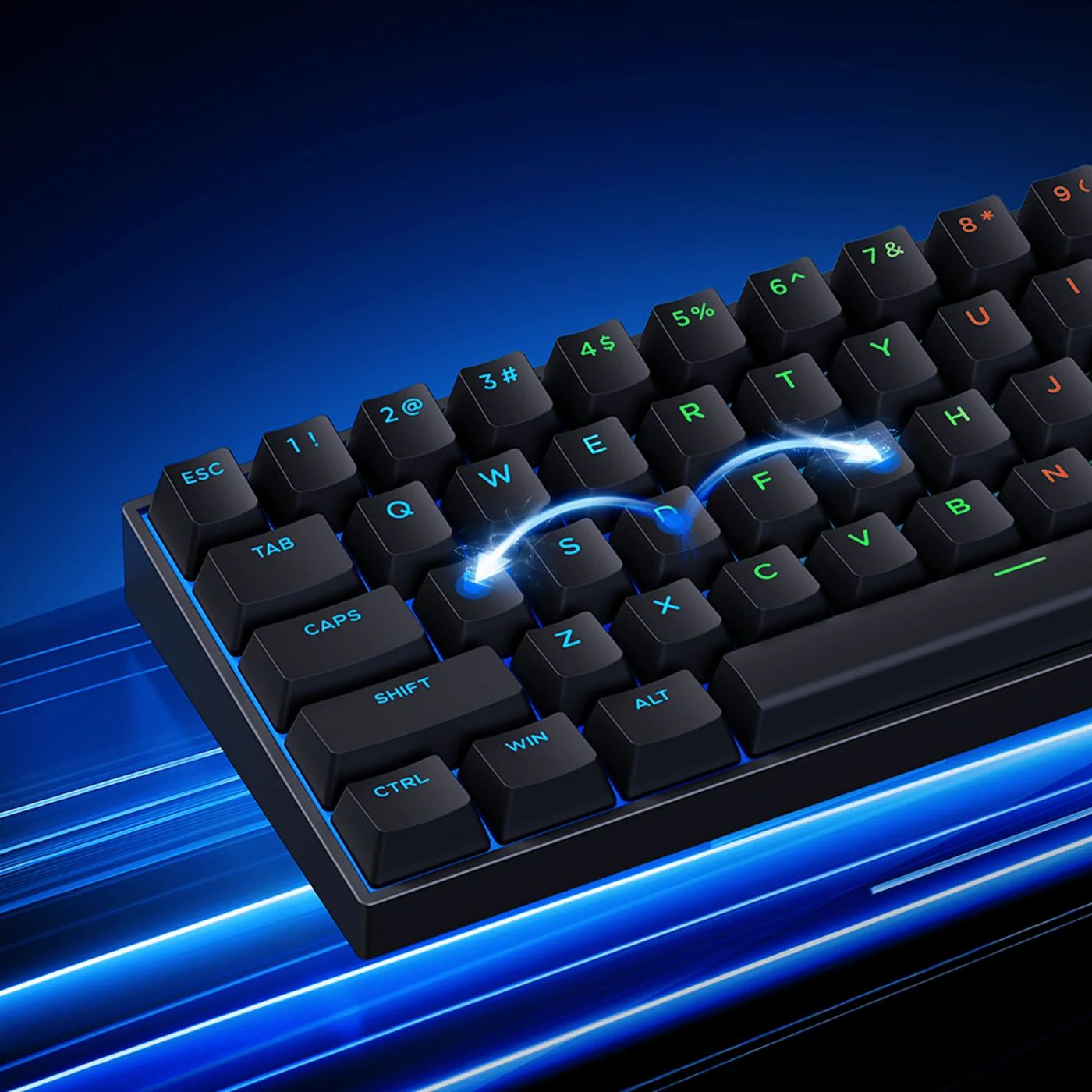 Клавіатура магнітна MCHOSE Ace 60 Pro, Ice Blue, USB-A, RGB, черный фото3