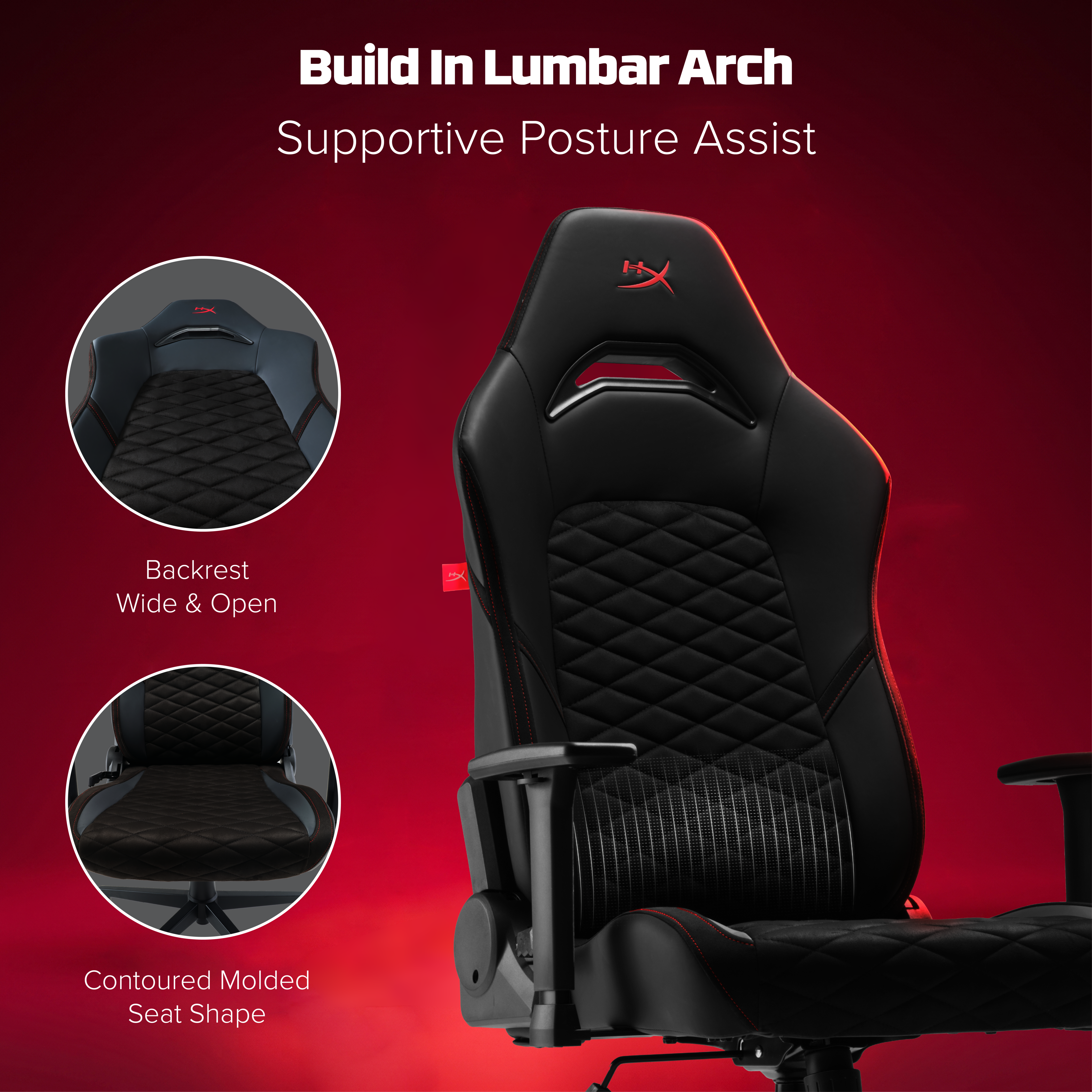 Кресло игровое HyperX Arch Black/Red (2312-2) фото8