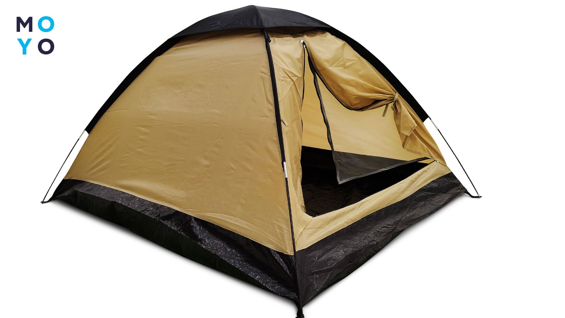 Желто-черная туристическая палатка 