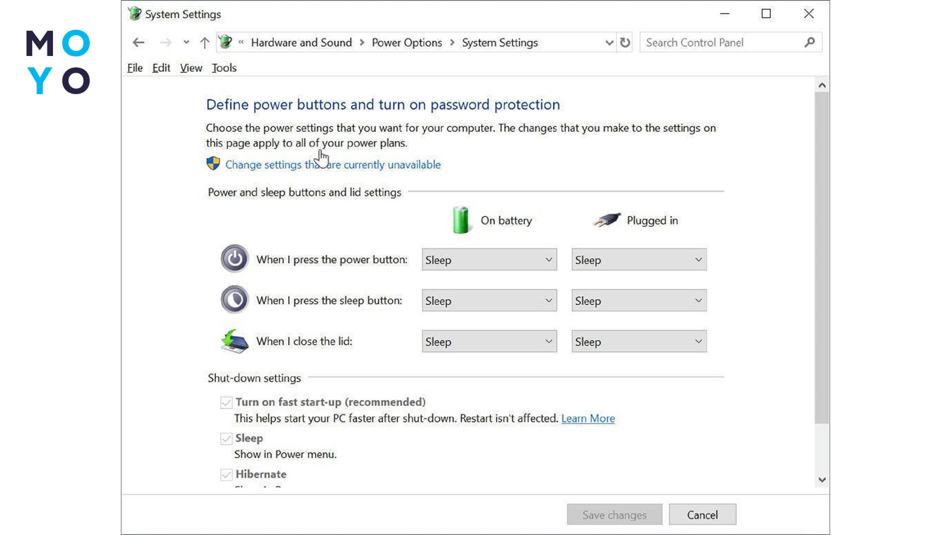 відключити гібернацію