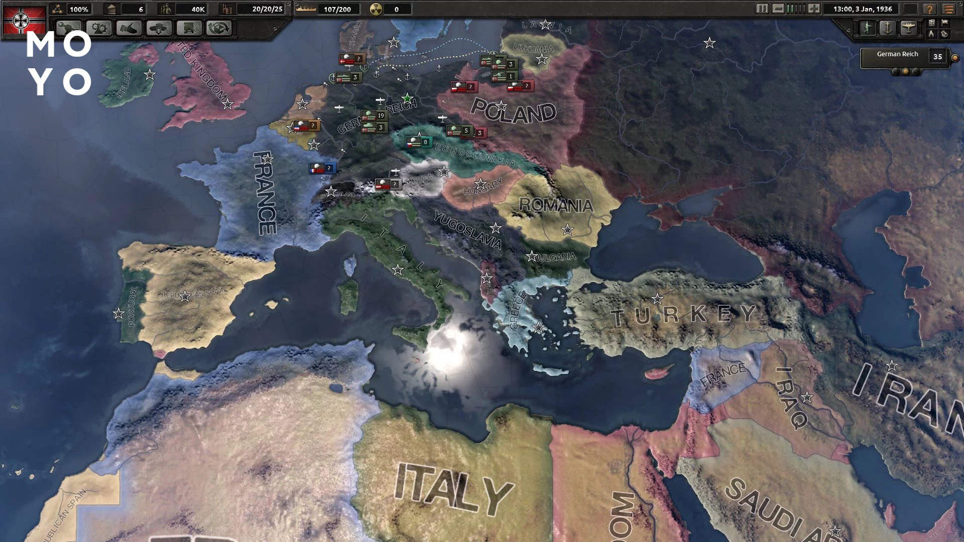 карта с разными странами