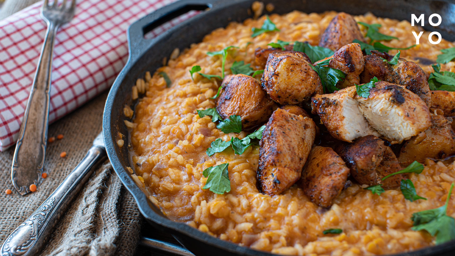 ризотто з курячим філе