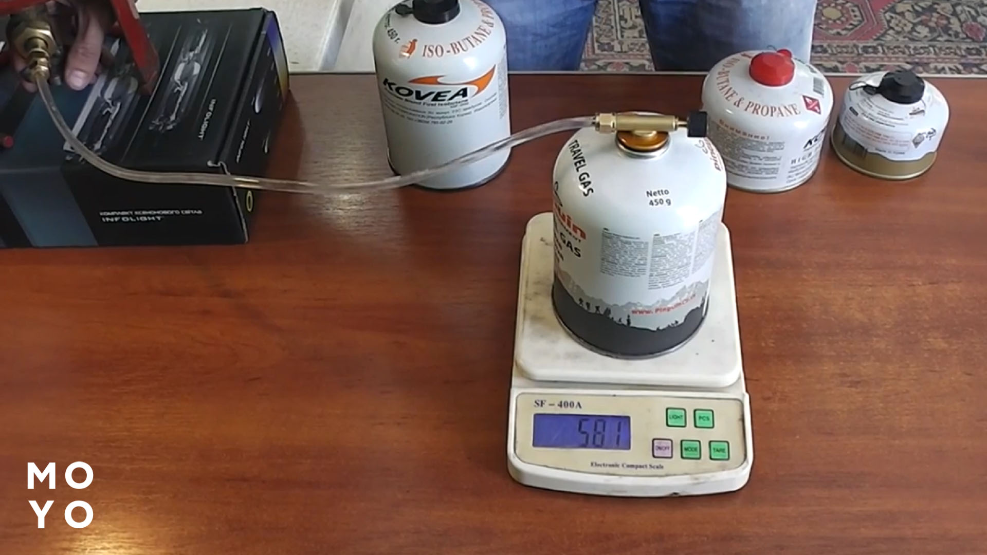 зважування туристичного газового балона