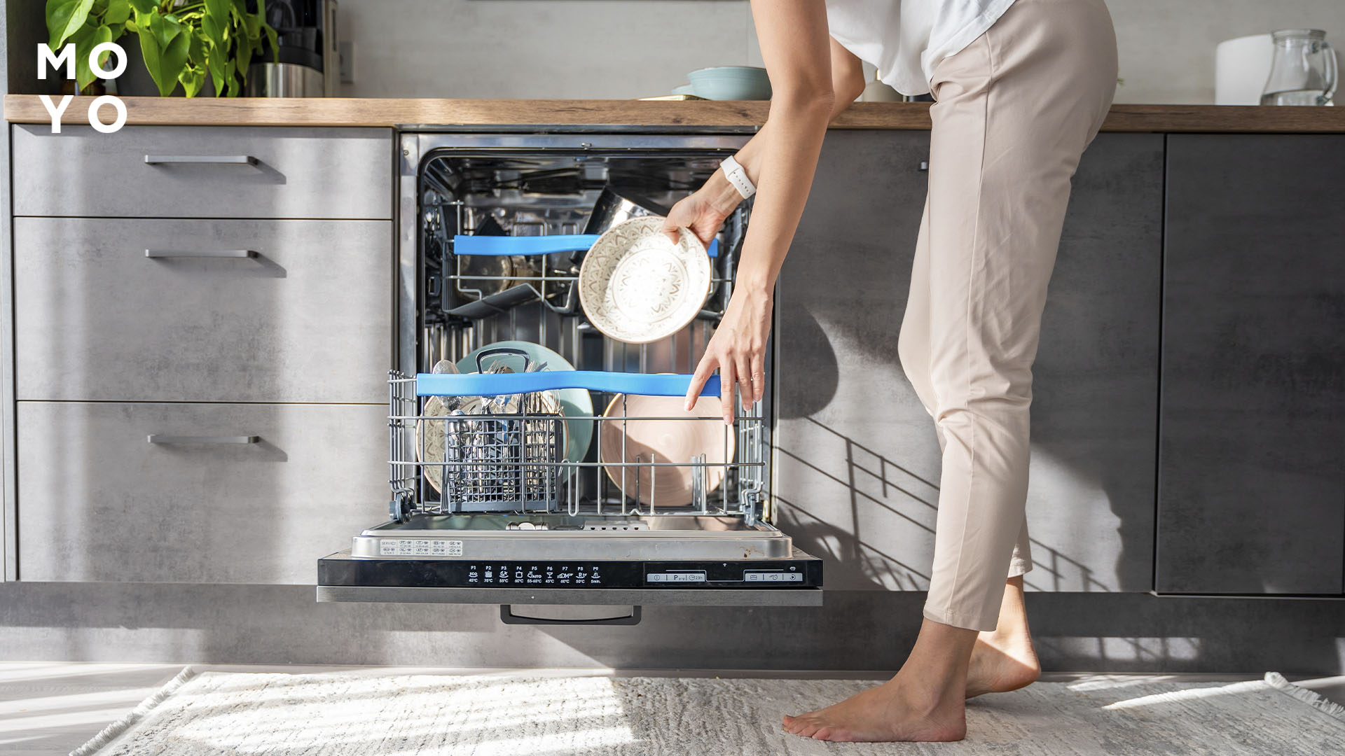 Кепка и моющие губки в посудомоечной машине