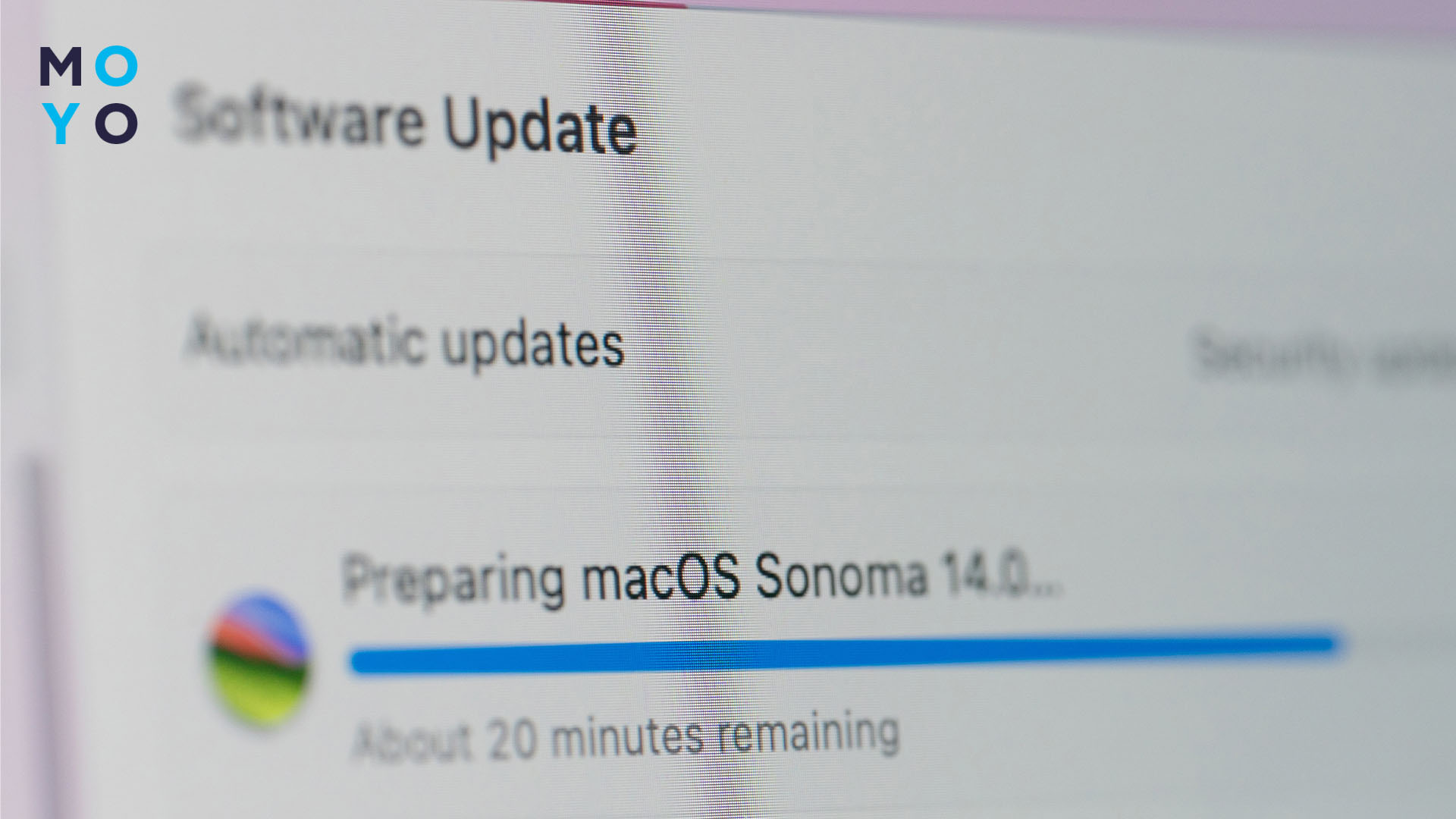 Образец доступного обновления ПО