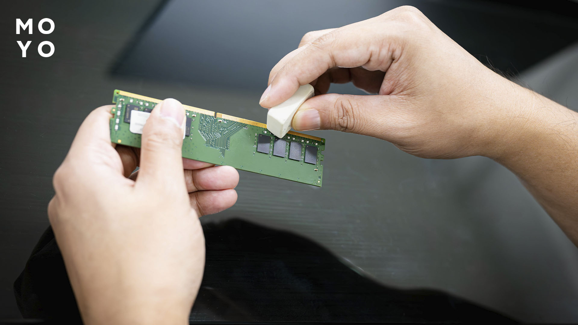 чистка ластиком планки ОЗУ