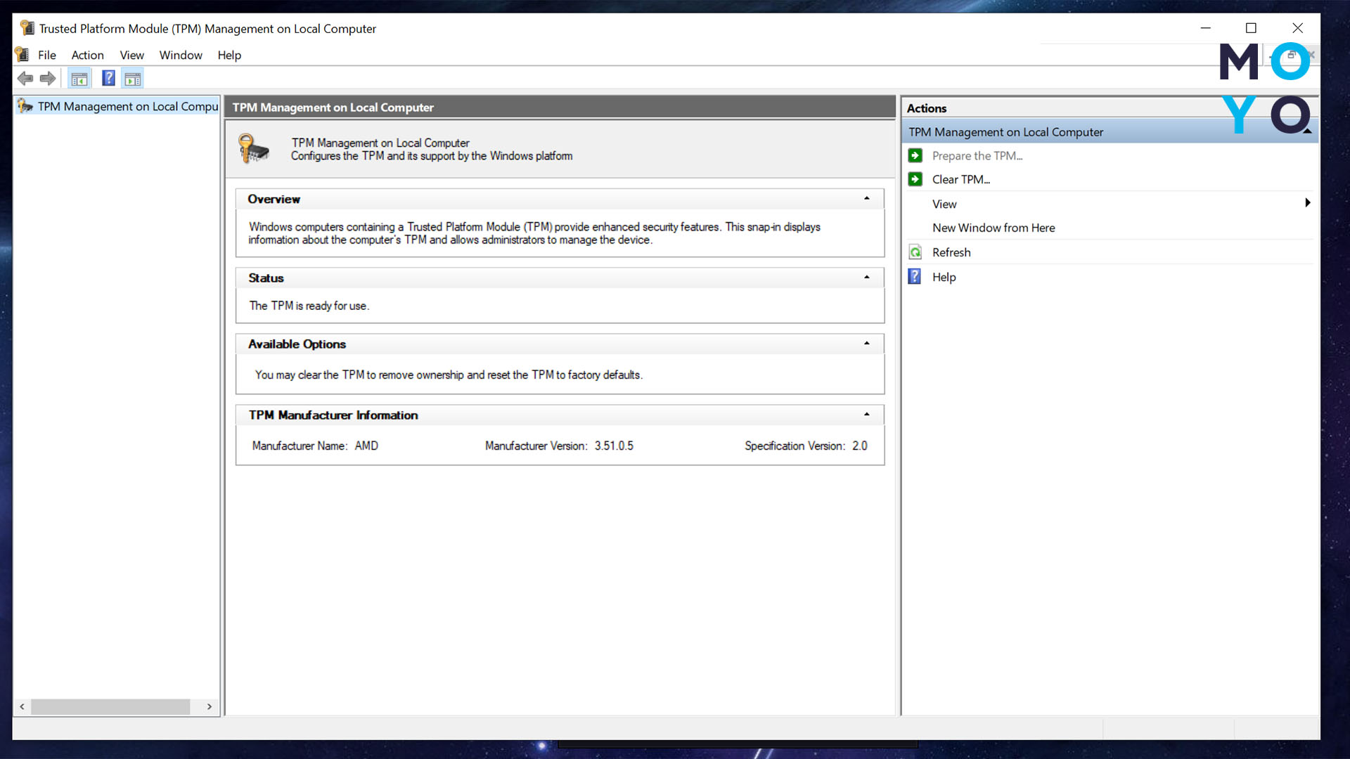 как включить tpm через интерфейс управления