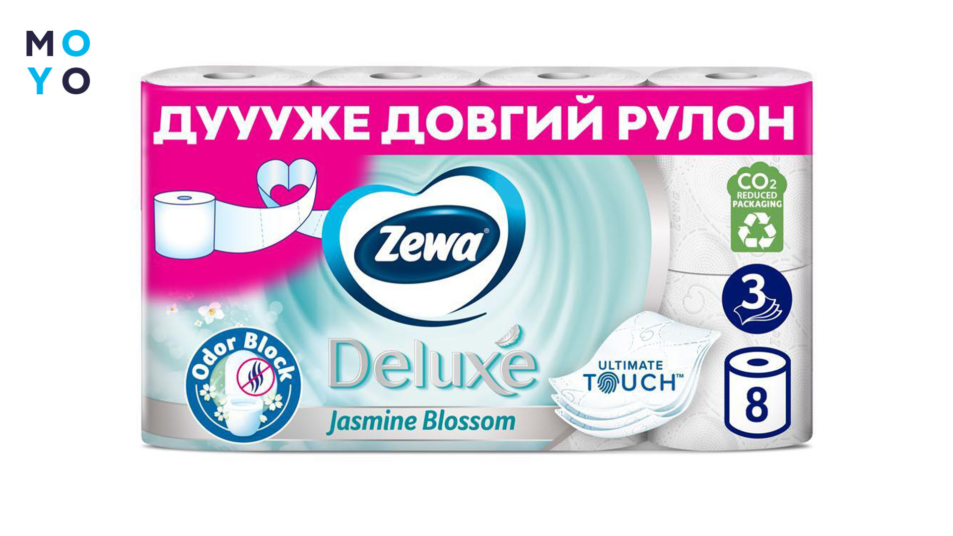 Туалетная бумага Zewa Deluxe Жасмин белый 8 шт