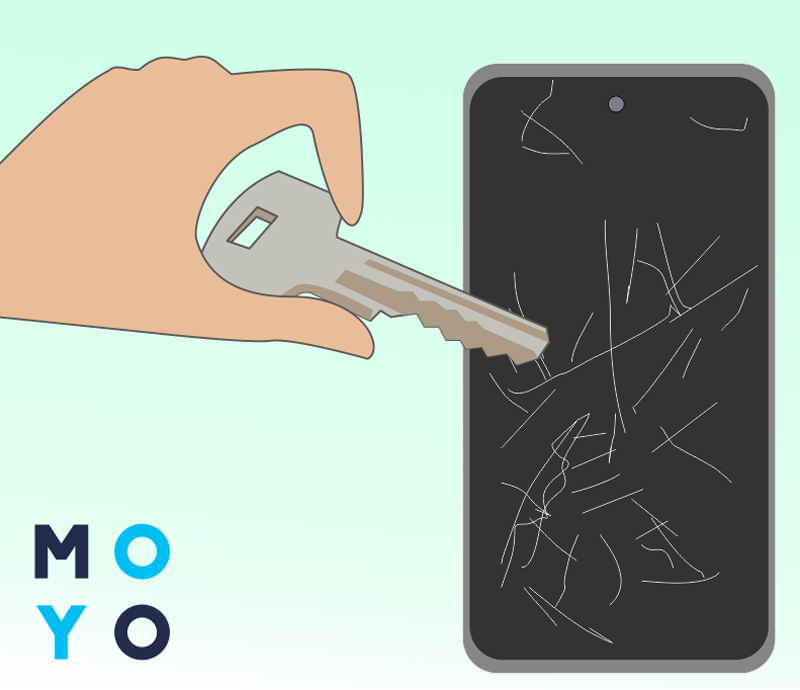 прибрати подряпини з екрана телефону