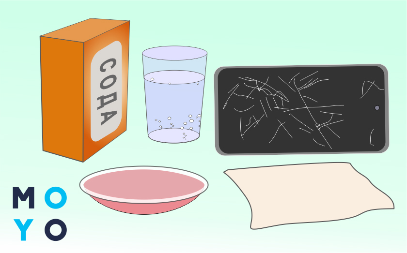 прибрати подряпини з екрана за допомогою соди
