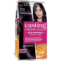 Крем-краска для волос без аммиака L'Oreal Paris Casting Creme Gloss 210 Черный перламутровый