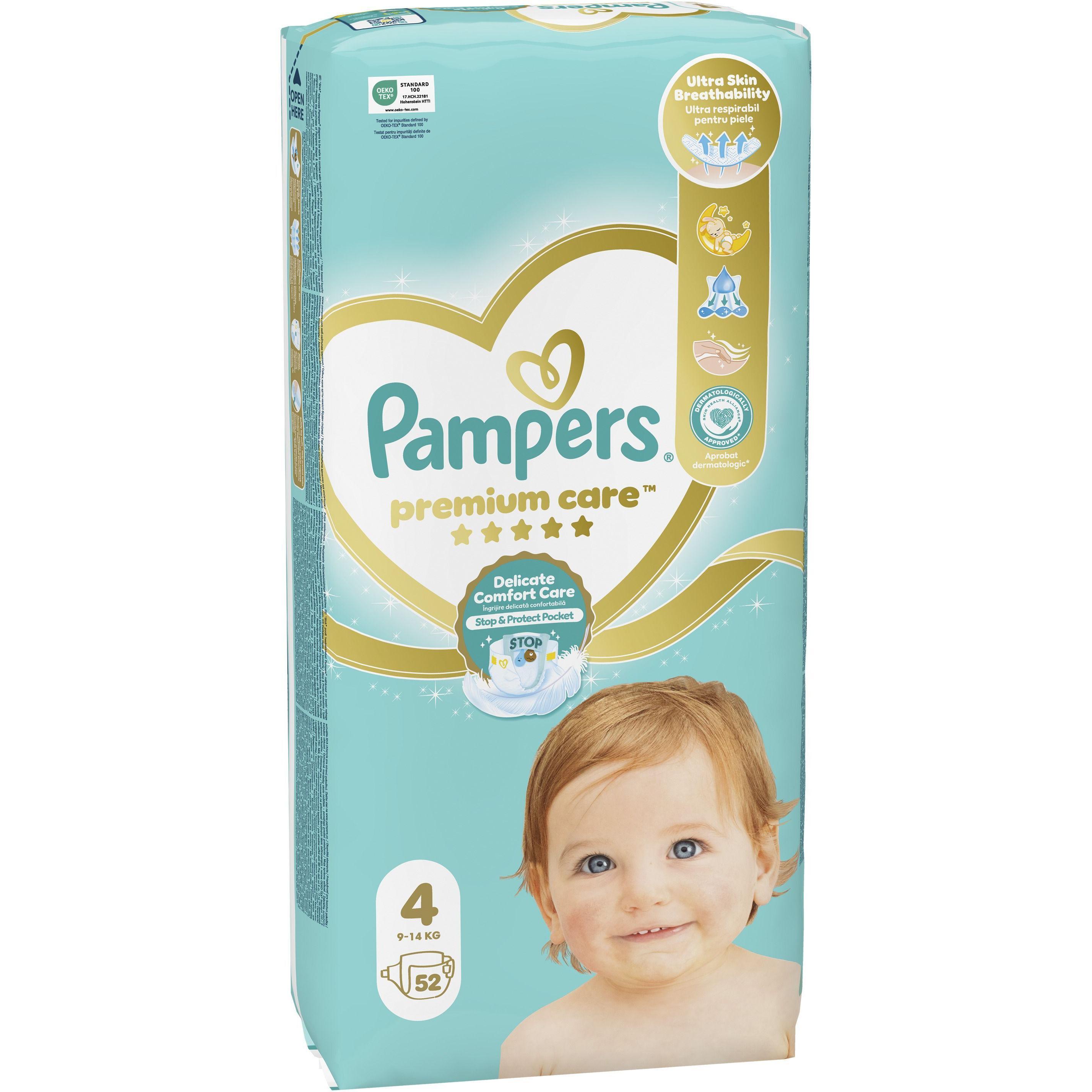 Подгузники Pampers Premium Care Maxi Размер 4 9-14 кг 52 шт фото 1