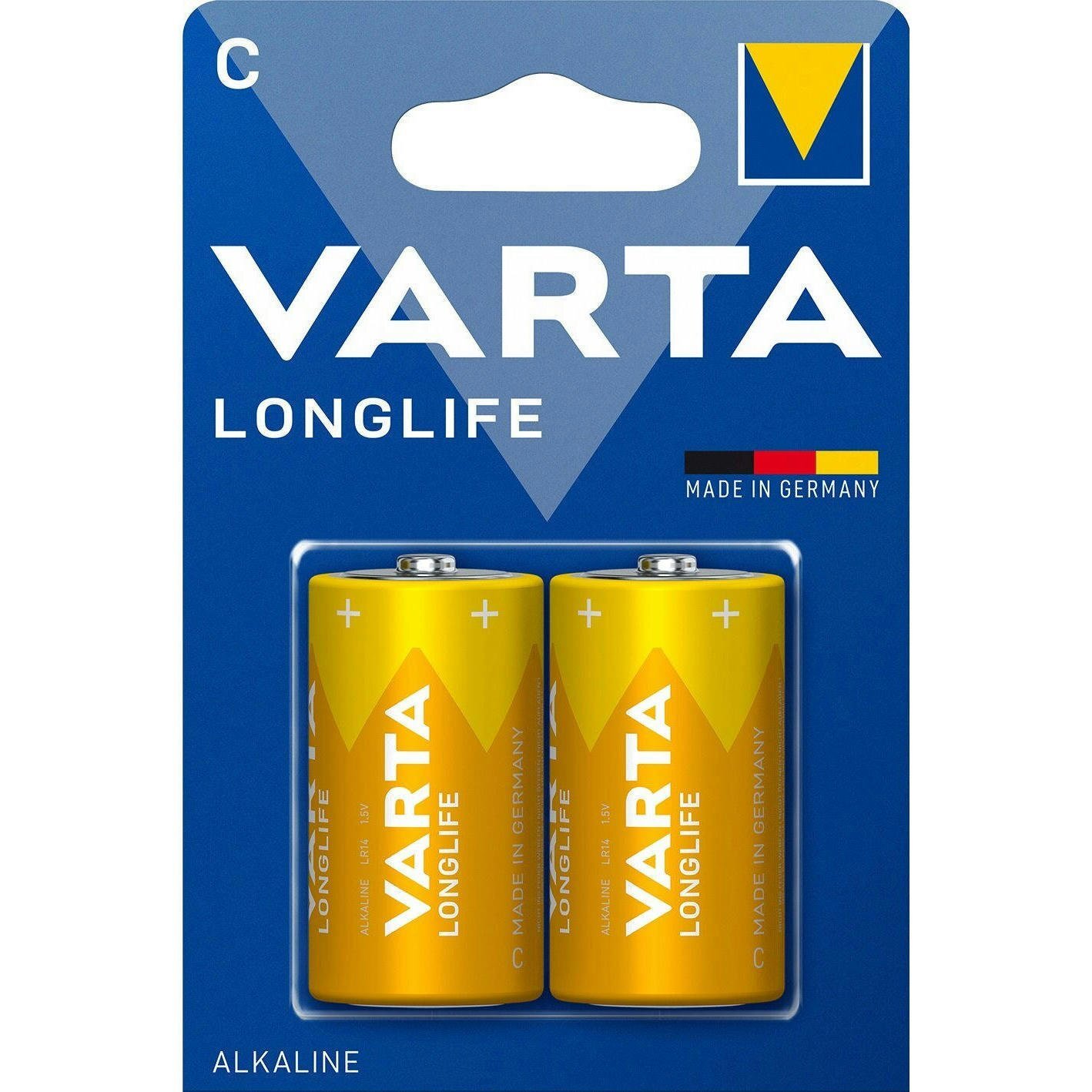 Батарейка VARTA LONGLIFE alkaline C(LR14) BLI 2 (04114101412)фото