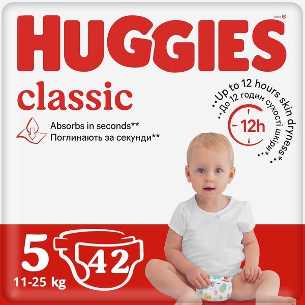 Підгузки Huggies Classic 5 Jumbo 11-25кг 42шт
