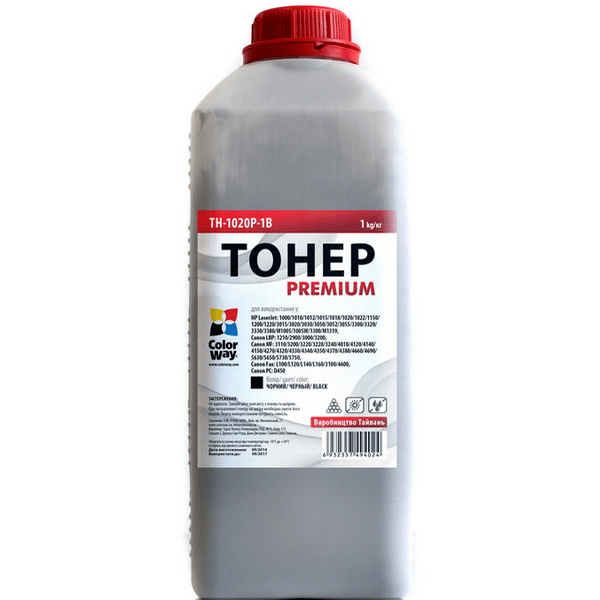Тонер лазерний Colorway HP LJ 1000/1010/1200/2100/AX, 1kg Premium TH-1020P-1B (TH-1020P-1B) фото1
