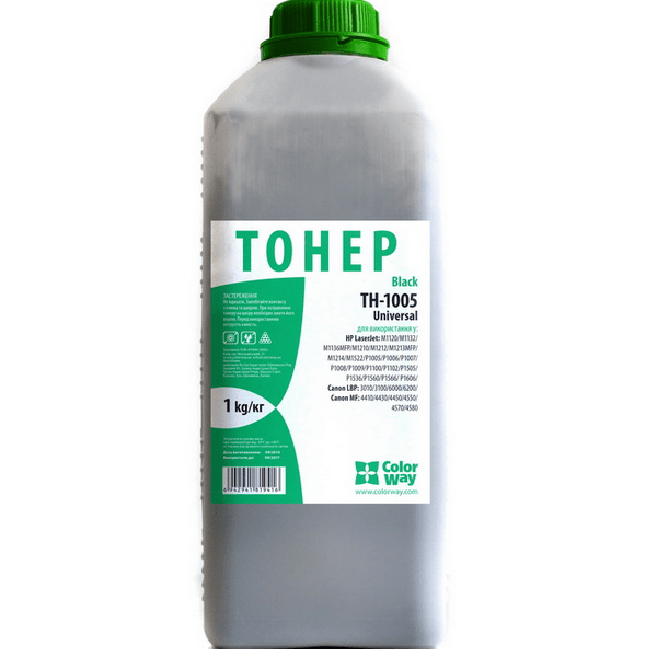 Тонер лазерний Colorway HP LJ P1005/P1505, 1kg Universal bottle (TH-1005-1B) фото1