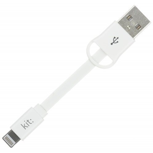 Кабель Lightning Kit data/charge cable MFI 0,15m, White фото 
