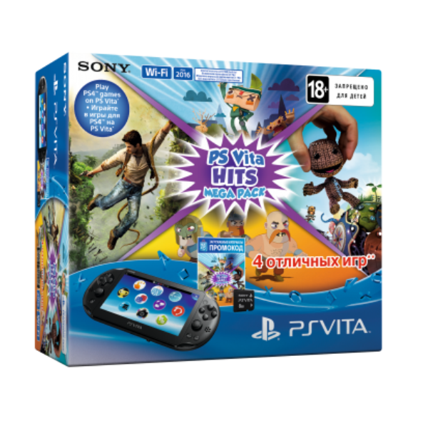Ігрова приставка SONY PS Vita Black WiFi+8 Gb+Mega Pack Hitsфото