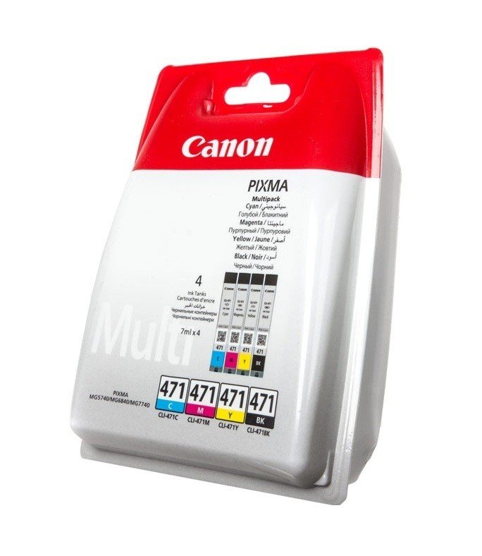 Картридж струйный CANON CLI-471 Cyan/Magenta/Yellow/Black Multi Pack (0401C004) фото 