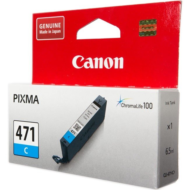 Картридж струйный CANON CLI-471C PIXMA MG5740/MG6840 Cyan (0401C001) фото 