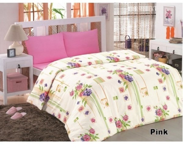 Комплект постельного белья Classi Eva Buket розовый, двуспальный (1000879) фото 1