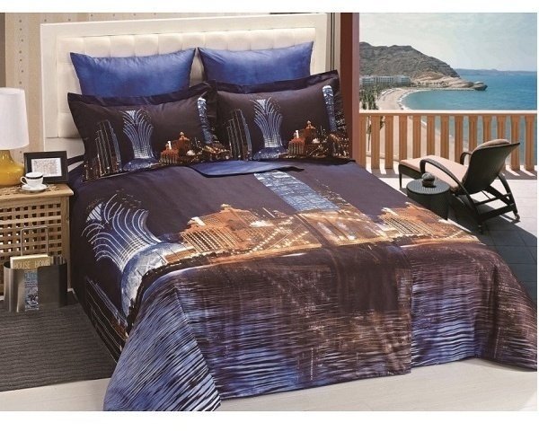 Комплект постельного белья Arya 3D Midnight City, евро (1002122) фото 