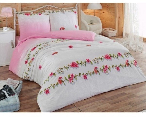 Комплект постельного белья Arya Classi Aleyna розовый, полуторный (1001111) фото 