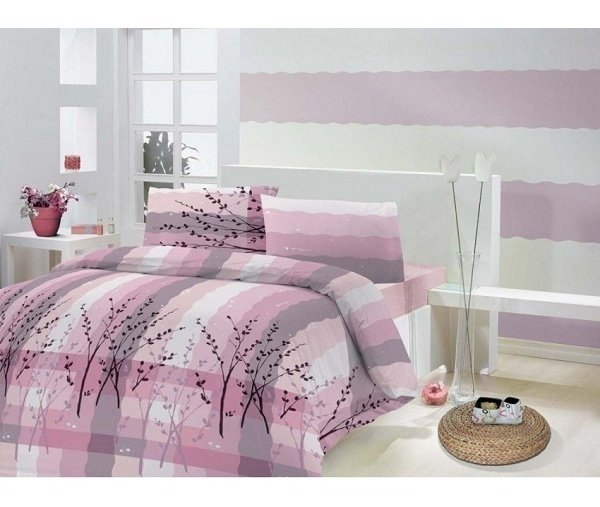 Комплект постельного белья Altinbasak Anabella розовый (полуторный) (1000208) фото 