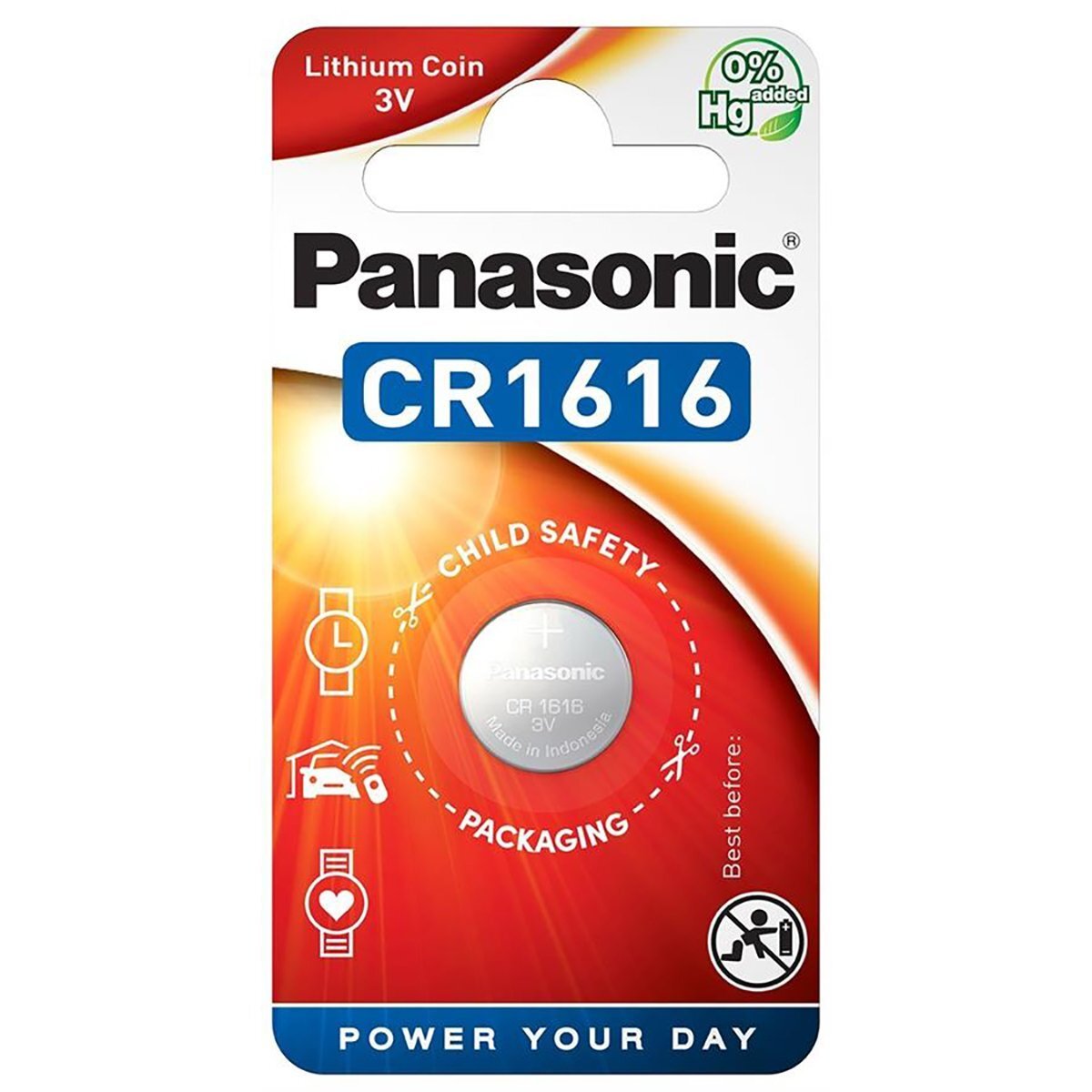 Батарейка Panasonic CR 1616 BLI 1 Lithium (CR-1616EL/1B) фото 