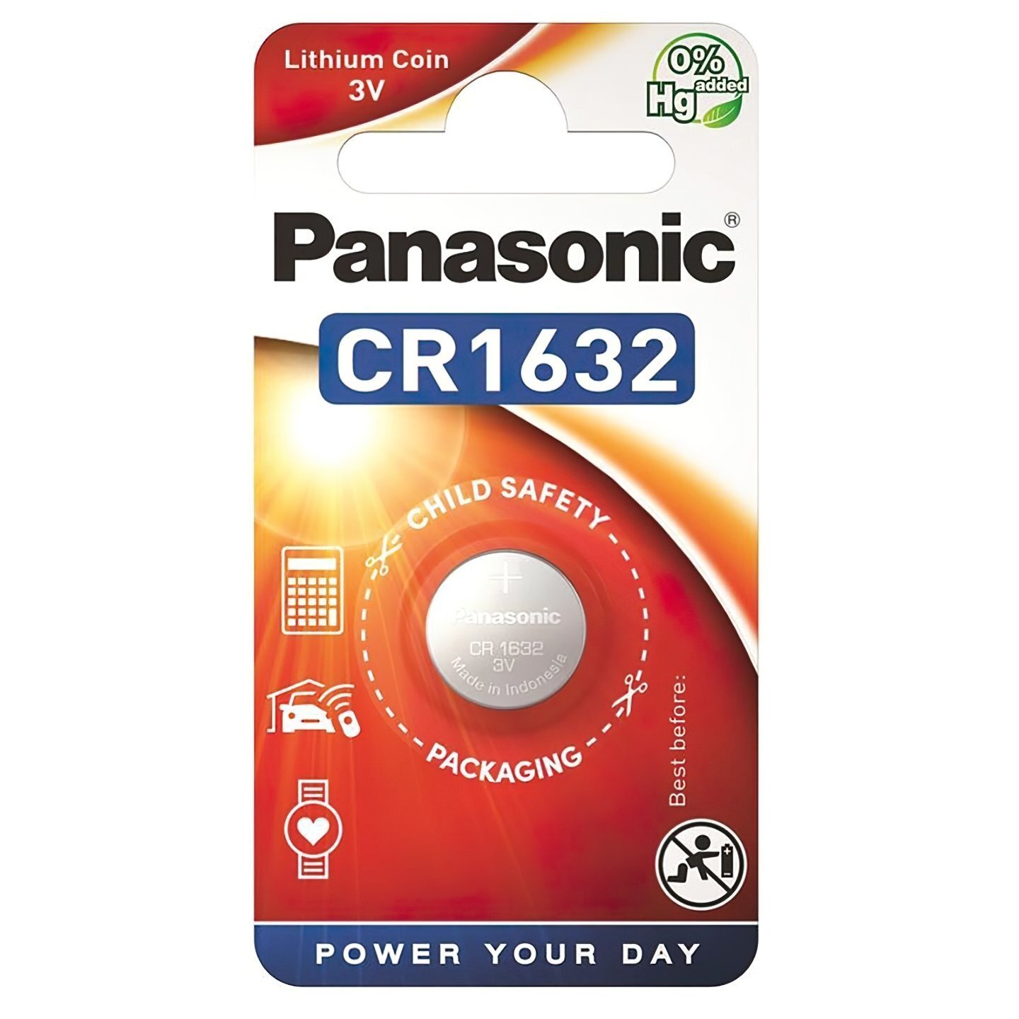 Батарейка Panasonic CR 1632 BLI 1 Lithium (CR-1632EL/1B)фото1