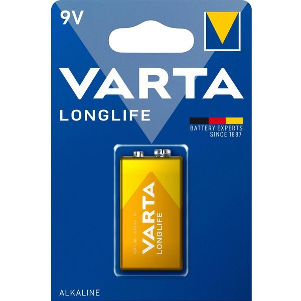 Батарейка VARTA LONGLIFE alkaline 6LR61(6LF22, MN1604, MX1604 ,Крона) BLI 1 (04122101411)