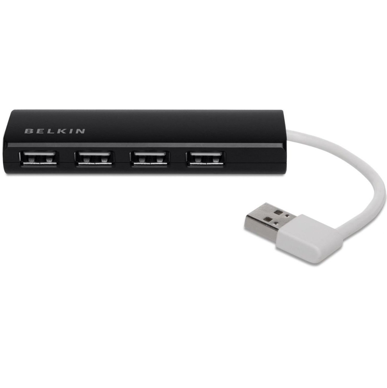 USB Хаб Belkin USB 2.0, Ultra-Slim Travel, пасивний без БП, Black (4 порту)фото