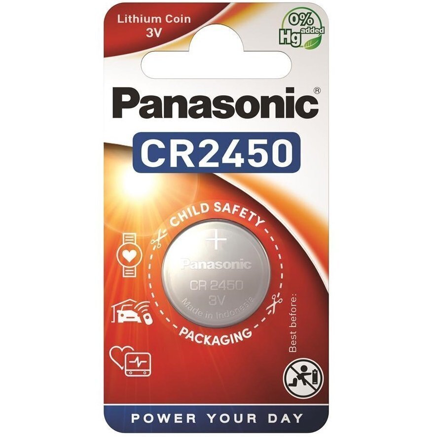 Батарейка Panasonic CR 2450 BLI 1 Lithium (CR-2450EL/1B) фото 