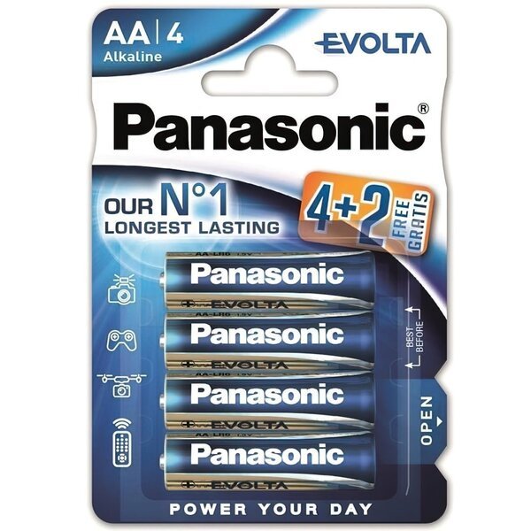 Акція на Батарейка Panasonic Evolta AA BLI(4+2) Alkaline (LR6EGE/6B2F) від MOYO