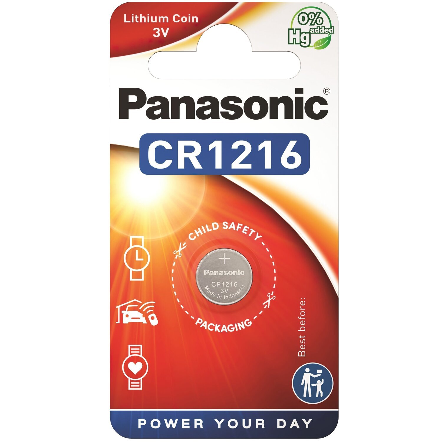 Батарейка Panasonic CR 1216 BLI 1 Lithium (CR-1216EL/1B) фото 