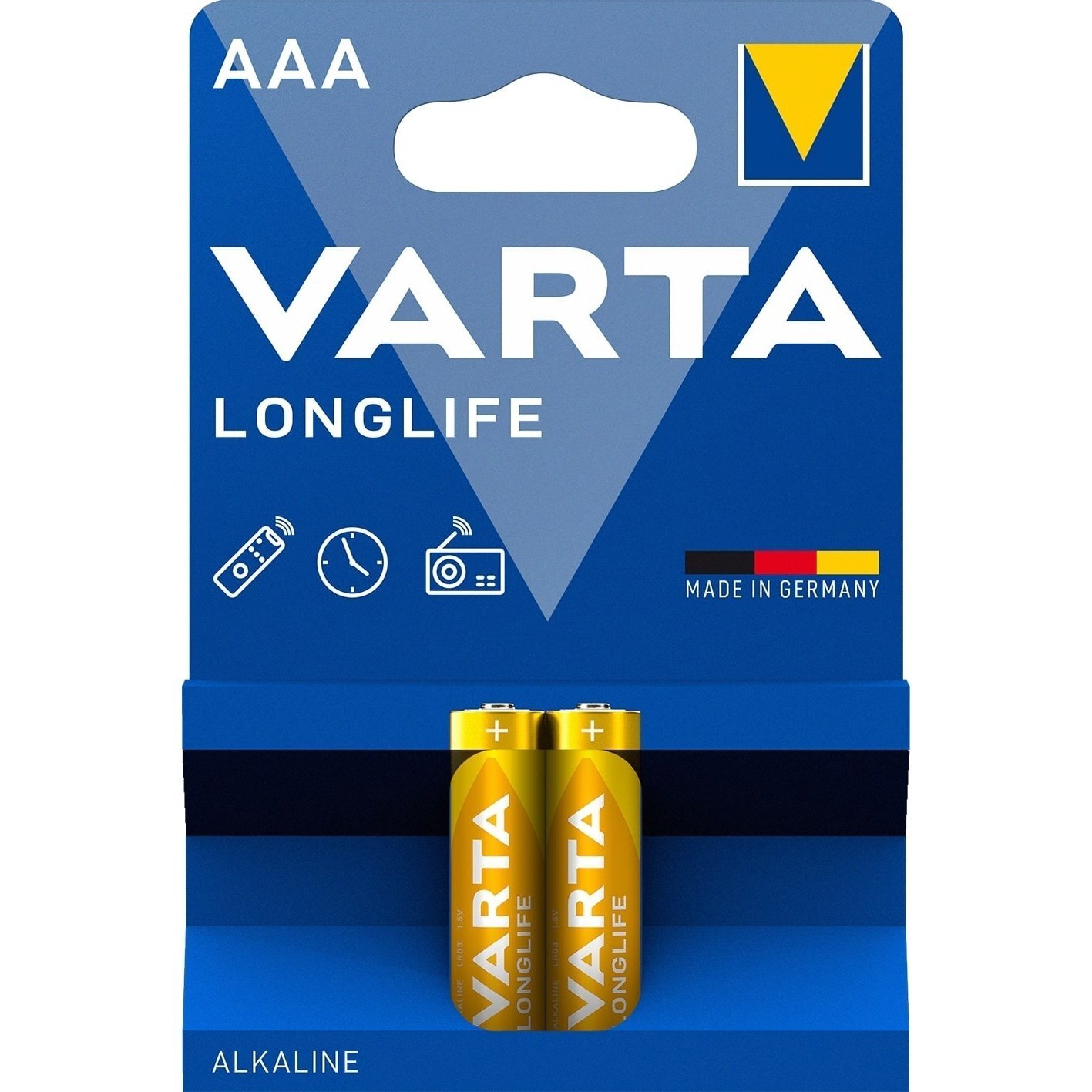 Батарейка VARTA LONGLIFE alkaline AAA BLI 2 (04103101412) фото 