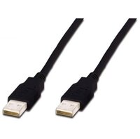 Кабель USB DIGITUS USB 2.0 AM/AM 1.8m, Black (AK-300100-018-S)