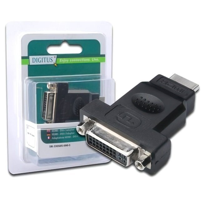 Переходник DIGITUS HDMI to DVI-I(24+5), Black (AK-330505-000-S) фото 