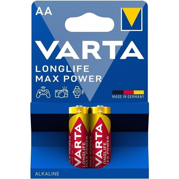 Акція на Батарейка VARTA LONGLIFE MAX Power alkaline AA BLI 2 (04706101412) від MOYO