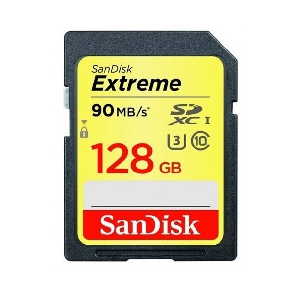 Карта памяти SANDISK SDXC 128GB Class 10 Extreme UHS-I U3 R90/W60 MB/s (SDSDXNF-128G-GNCIN) фото 