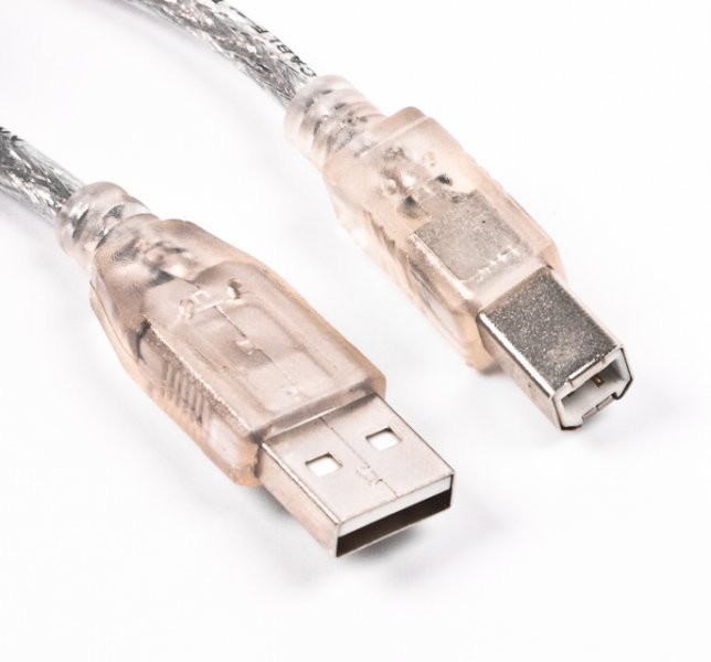 Кабель USB (AM/BM) принтер Maxxtro,прозрачный, блистер, 4.5м (0506084) фото 1