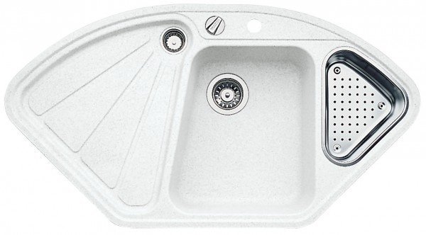 Кухонна мийка Blanco DELTA-F SILGRANIT білий з клапаном-автоматом (521264)фото