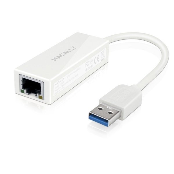 Переходник Macally USB M/F RJ45 Gigabit Ethernet Adapter White фото 